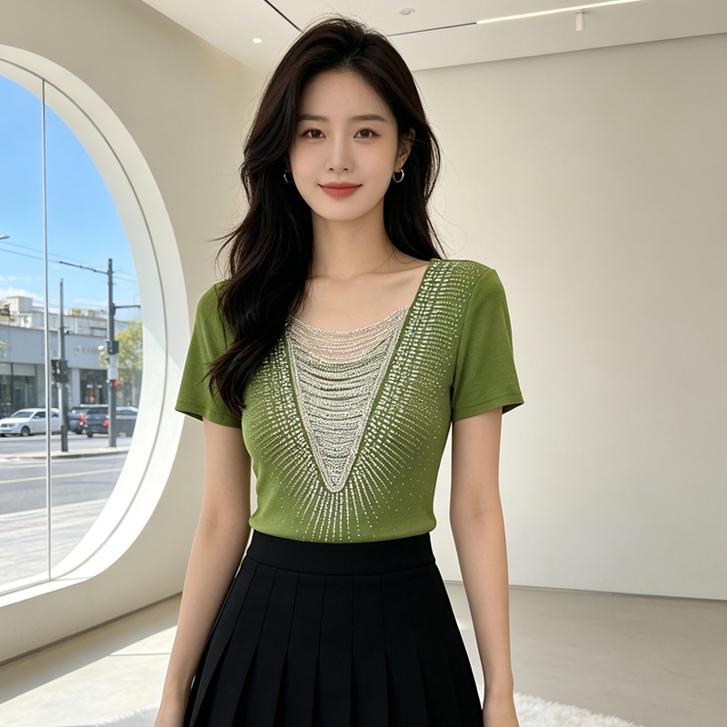 Slim temperament shirts enticement T-shirt for women