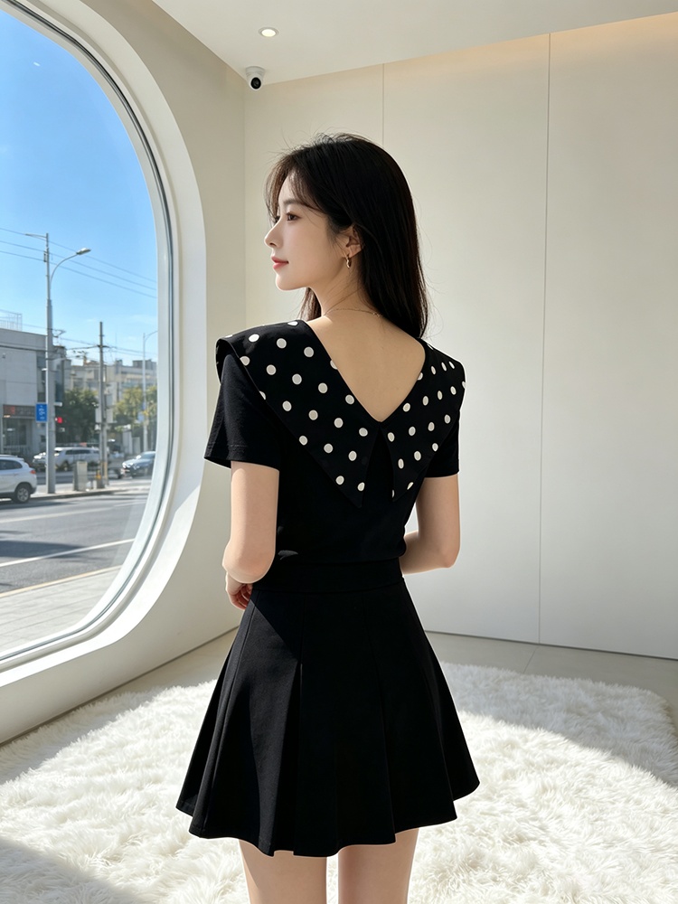 All-match rhinestone tops V-neck splice small shirt for women