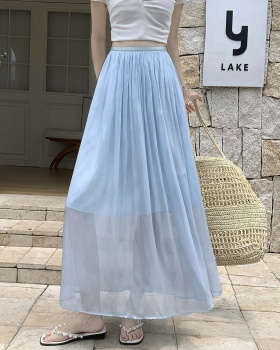 A-line slim long skirt high waist light luxury skirt