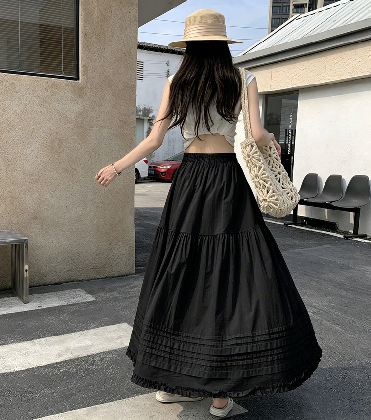 White temperament France style A-line skirt for women