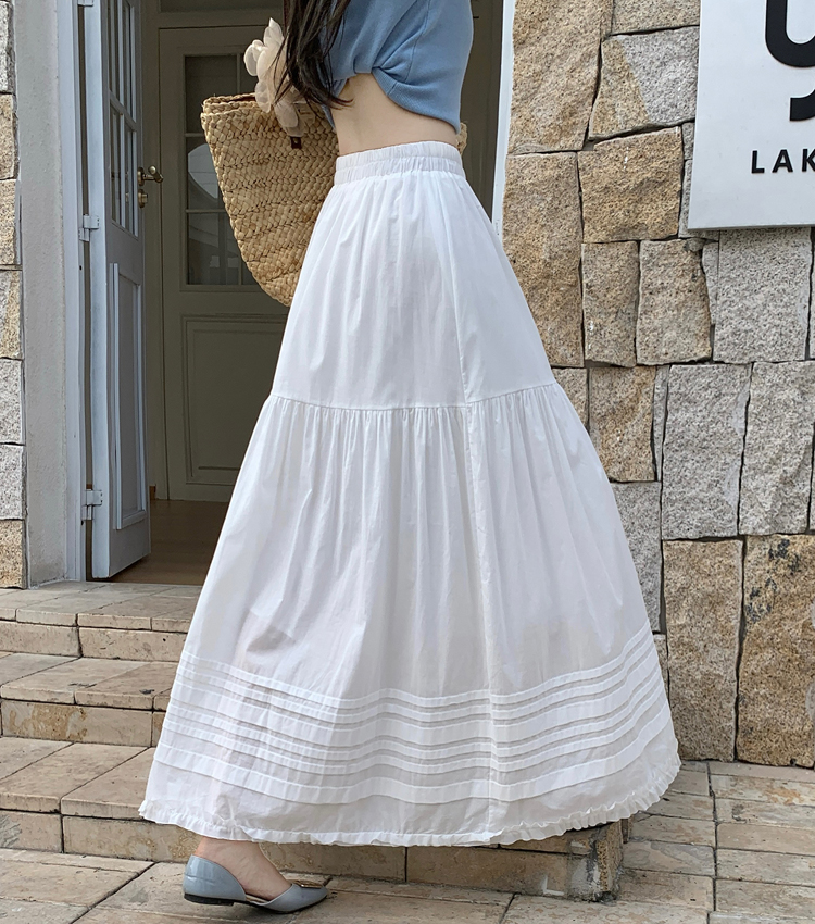 White temperament France style A-line skirt for women
