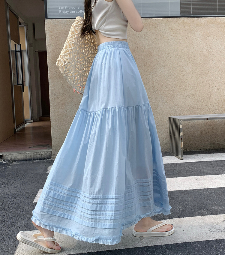 White temperament France style A-line skirt for women