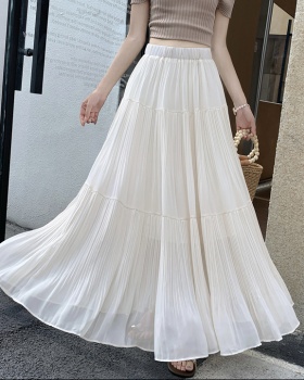 Drape A-line skirt loose long skirt for women