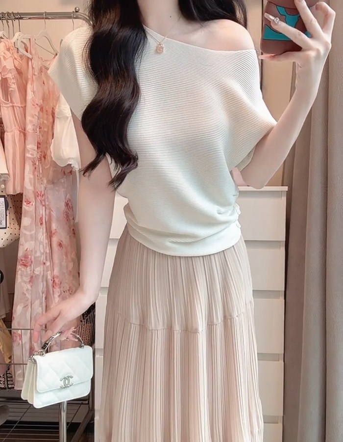 Pure short sleeve skirt slim summer T-shirt for women