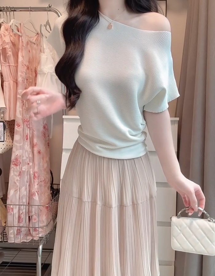 Pure short sleeve skirt slim summer T-shirt for women