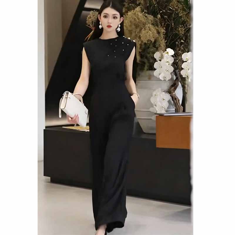 Asymmetry fashion long pants summer tops 2pcs set