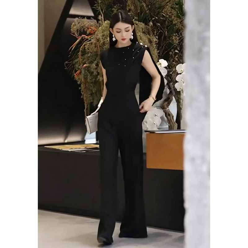 Asymmetry fashion long pants summer tops 2pcs set
