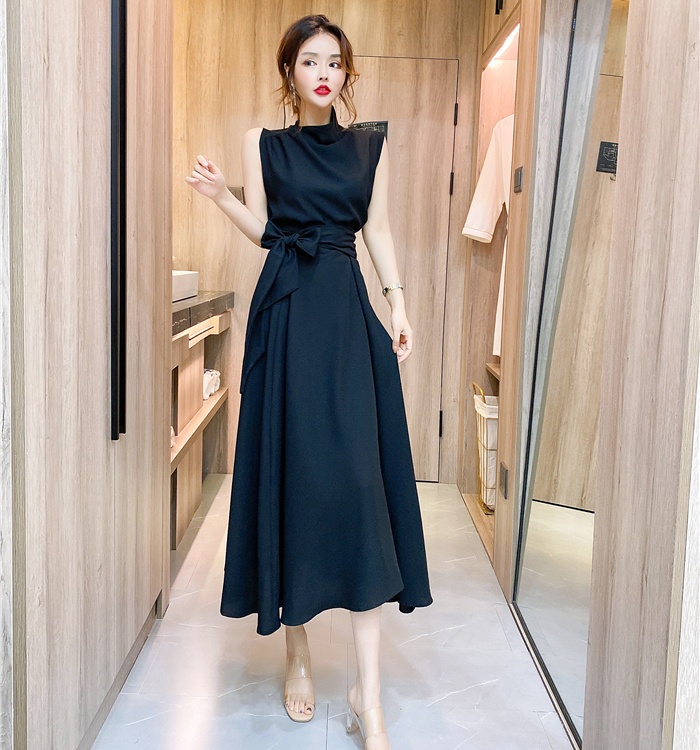 Frenum fashion formal dress bow summer long dress