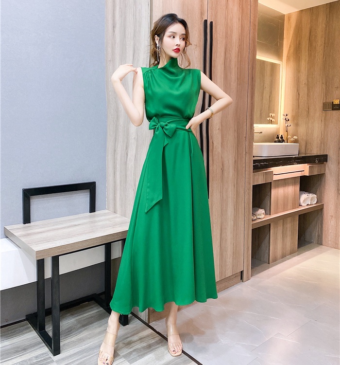 Frenum fashion formal dress bow summer long dress