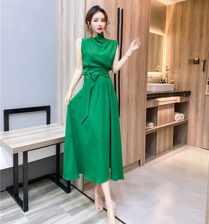 Frenum fashion formal dress bow summer long dress