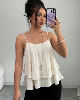 Casual double loose pure simple summer sling vest for women