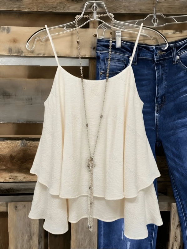 Casual double loose pure simple summer sling vest for women