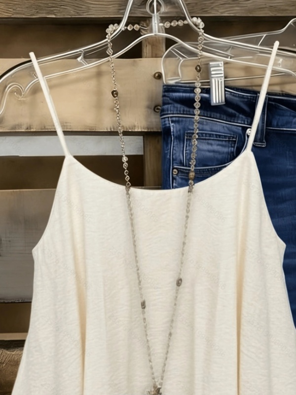 Casual double loose pure simple summer sling vest for women