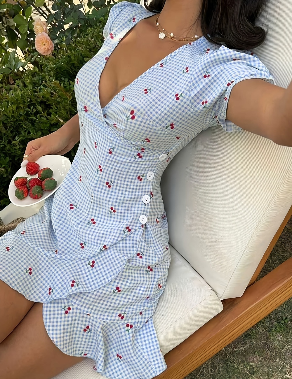 Short summer elegant dress for women