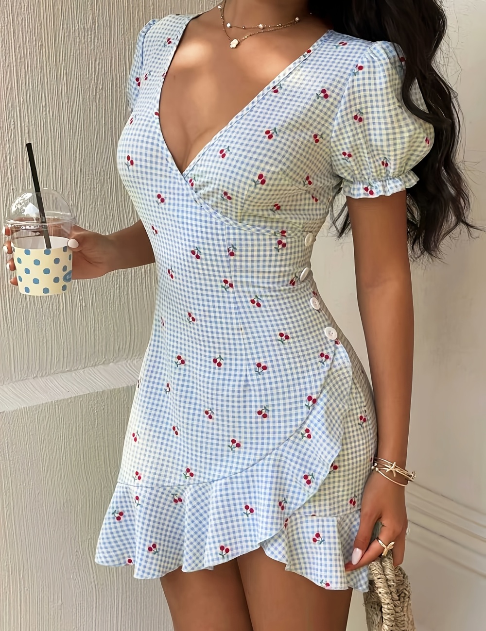 Short summer elegant dress for women