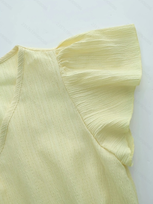 Summer France style Casual elegant pure V-neck dress for women