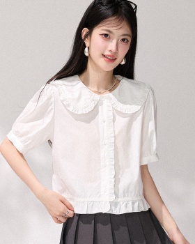 Doll collar shirt commuting small shirt for women
