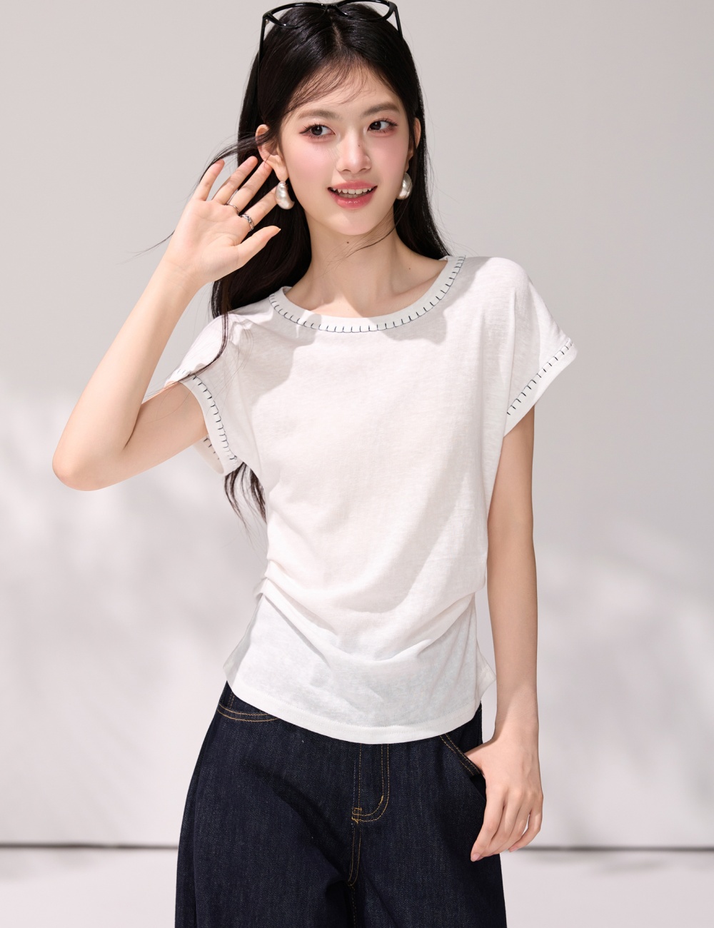 Short sleeve summer slim tops commuting maiden T-shirt