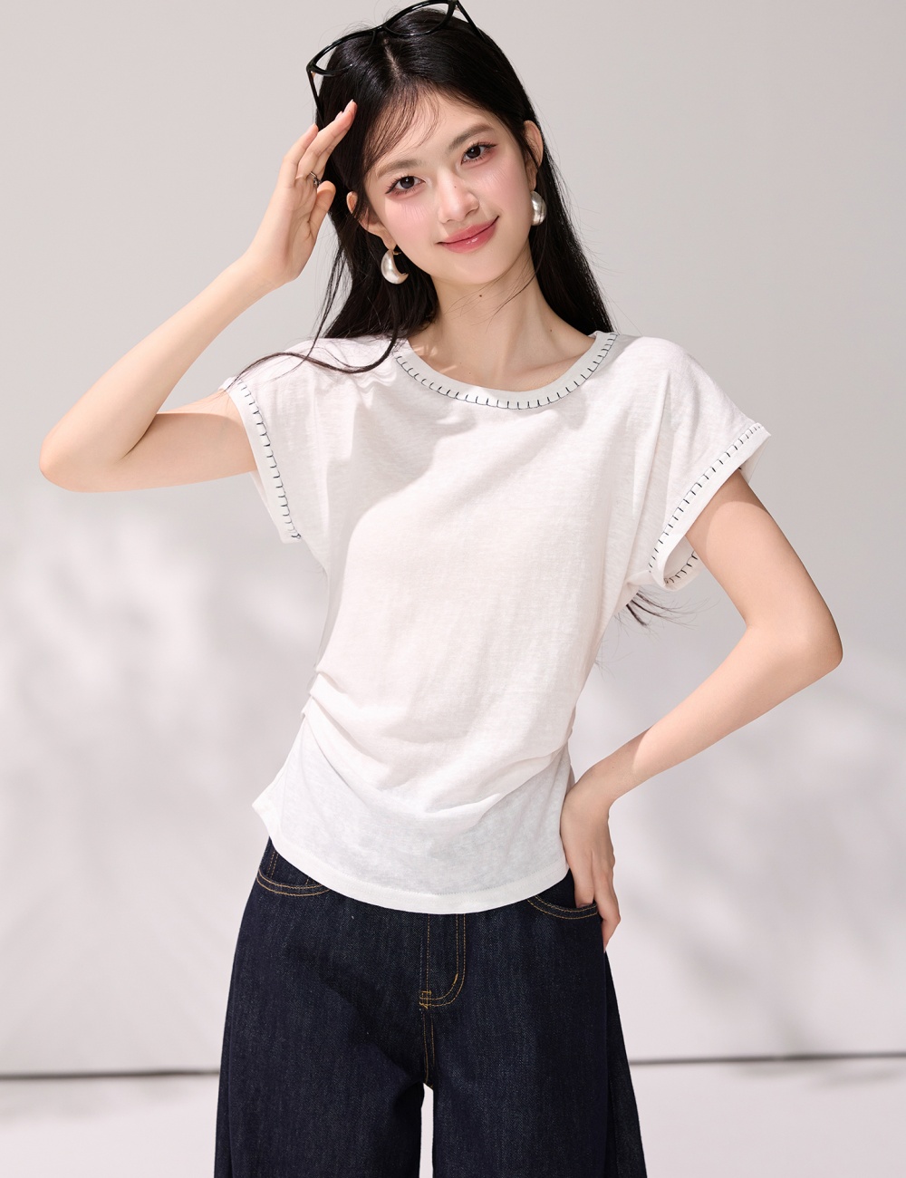 Short sleeve summer slim tops commuting maiden T-shirt