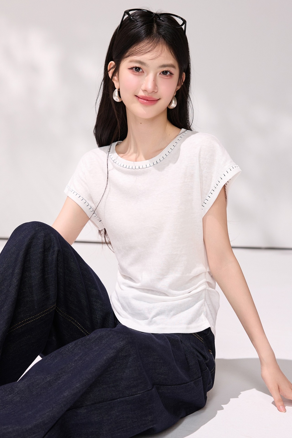 Short sleeve summer slim tops commuting maiden T-shirt