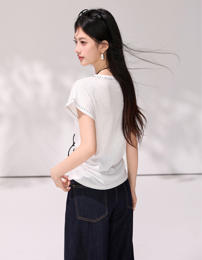 Short sleeve summer slim tops commuting maiden T-shirt