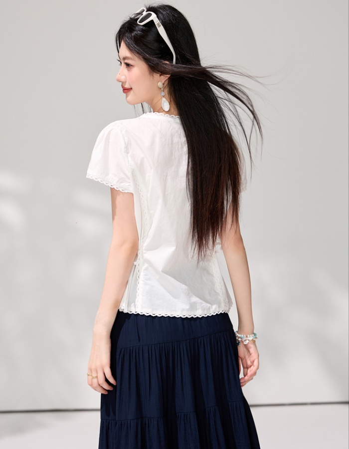 Round neck temperament shirt commuting tops for women