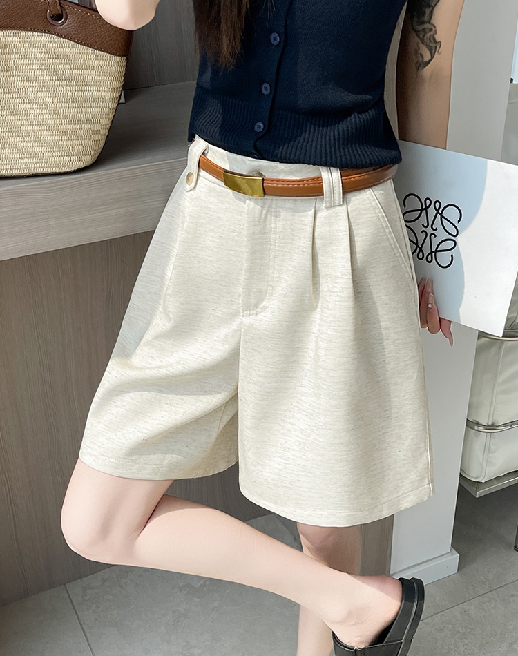 Cotton linen A-line suit pants summer shorts for women