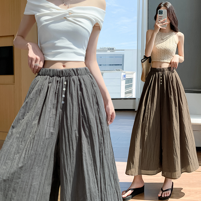 Nine tenths culottes Casual wide leg pants for women