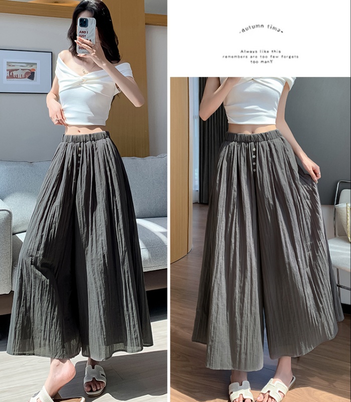 Nine tenths culottes Casual wide leg pants for women