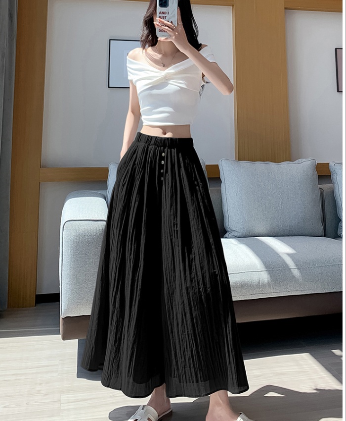 Nine tenths culottes Casual wide leg pants for women