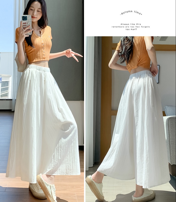Nine tenths culottes Casual wide leg pants for women