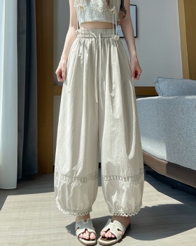 Hollow summer wicking casual pants ice silk lace bloomers