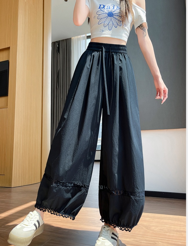 Hollow summer wicking casual pants ice silk lace bloomers