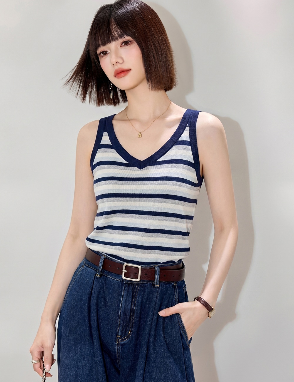 Sling slim summer vest knitted all-match tops