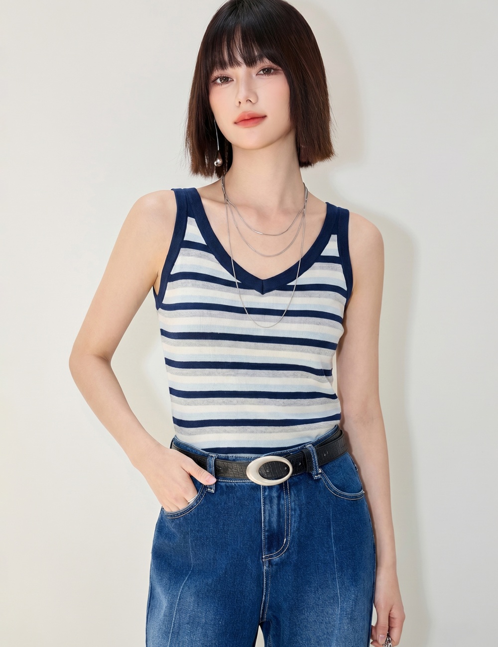 Sling slim summer vest knitted all-match tops