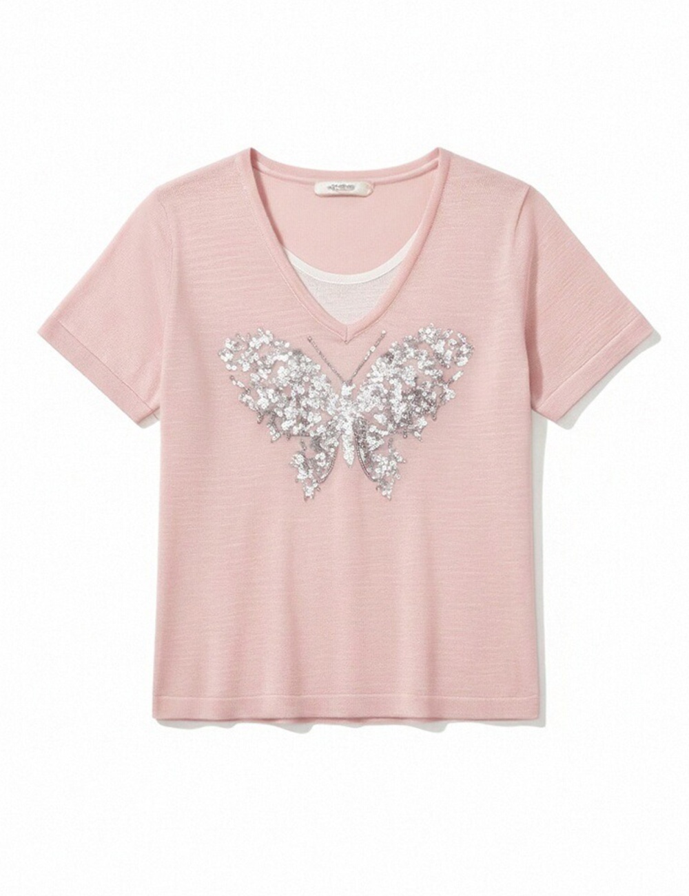 Short sleeve embroidery T-shirt mixed colors tops for women