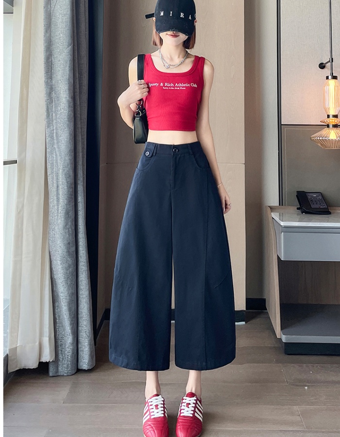 All-match high waist Casual small unique five pants