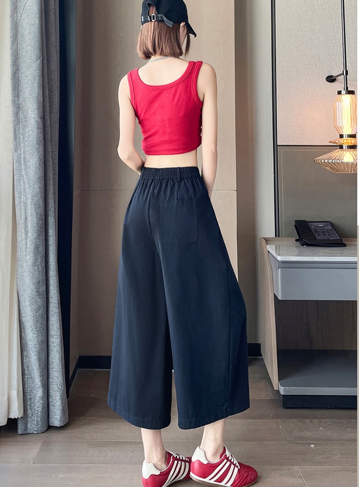 All-match high waist Casual small unique five pants