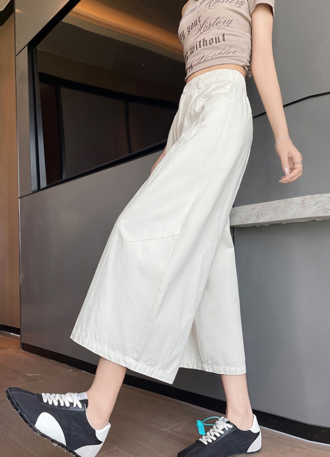 All-match high waist Casual small unique five pants