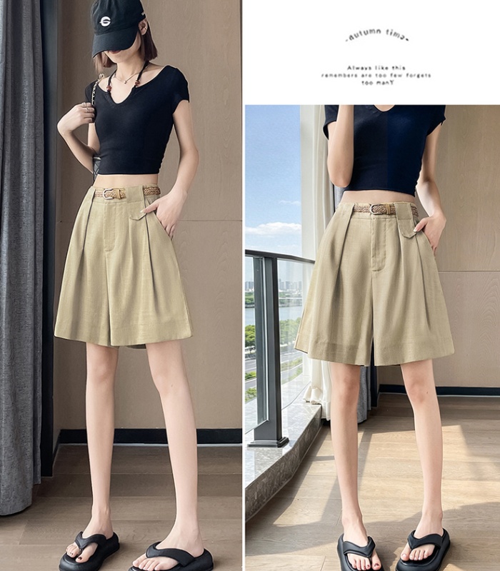 Elastic waist summer breathable high waist art shorts