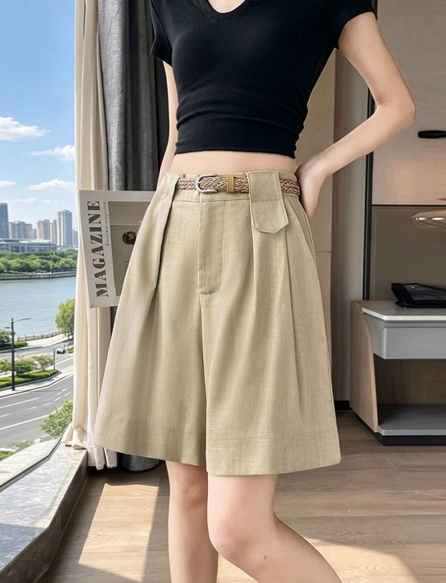 Elastic waist summer breathable high waist art shorts