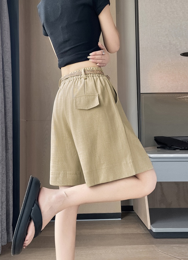 Elastic waist summer breathable high waist art shorts