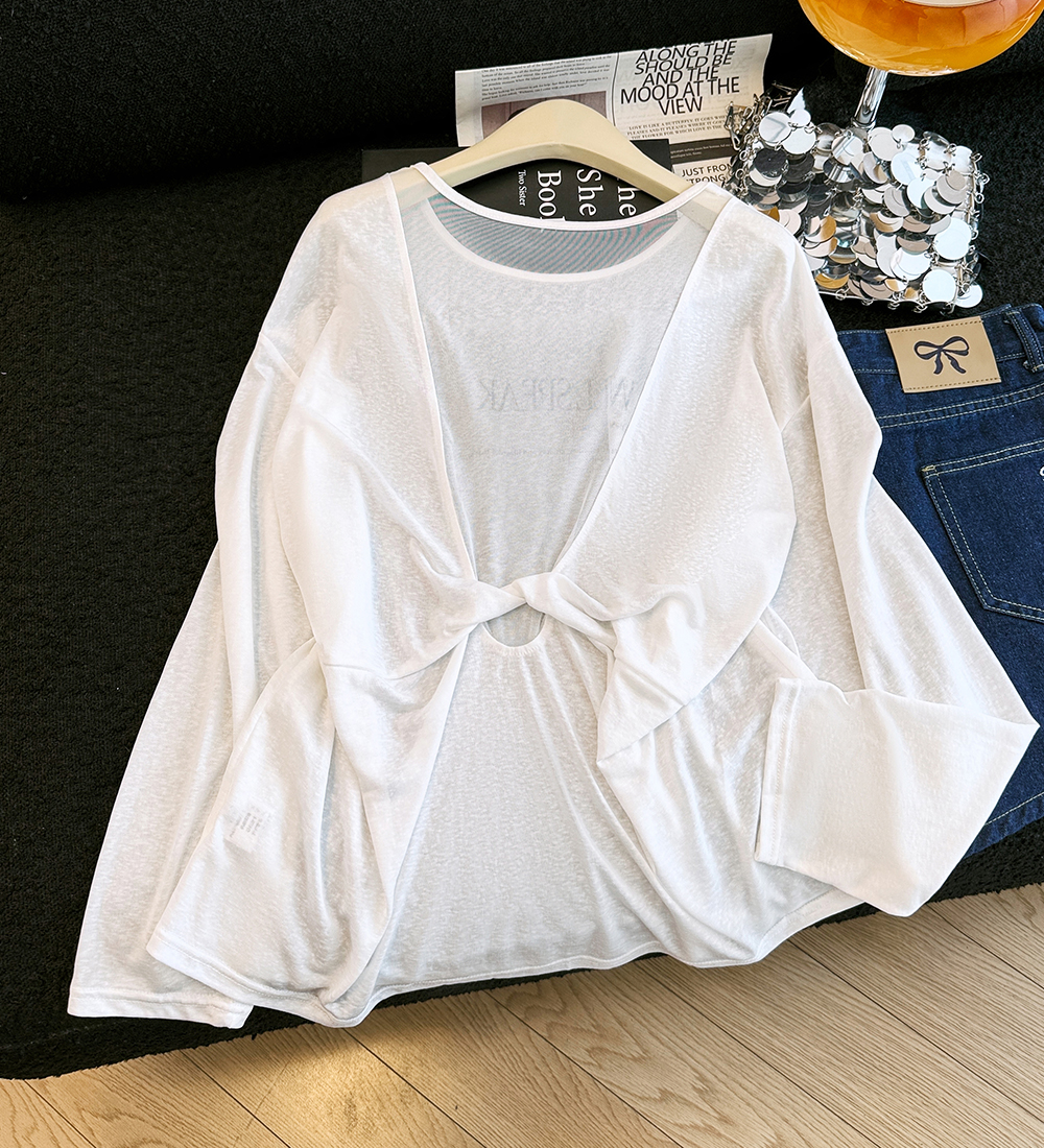 Sunscreen white T-shirt long sleeve thin tops