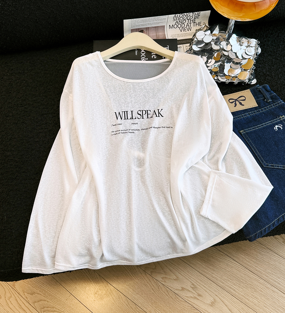 Sunscreen white T-shirt long sleeve thin tops