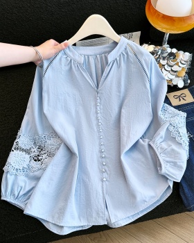 Sunscreen hollow tops long sleeve shirt for women