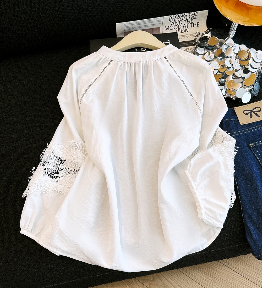 Sunscreen hollow tops long sleeve shirt for women