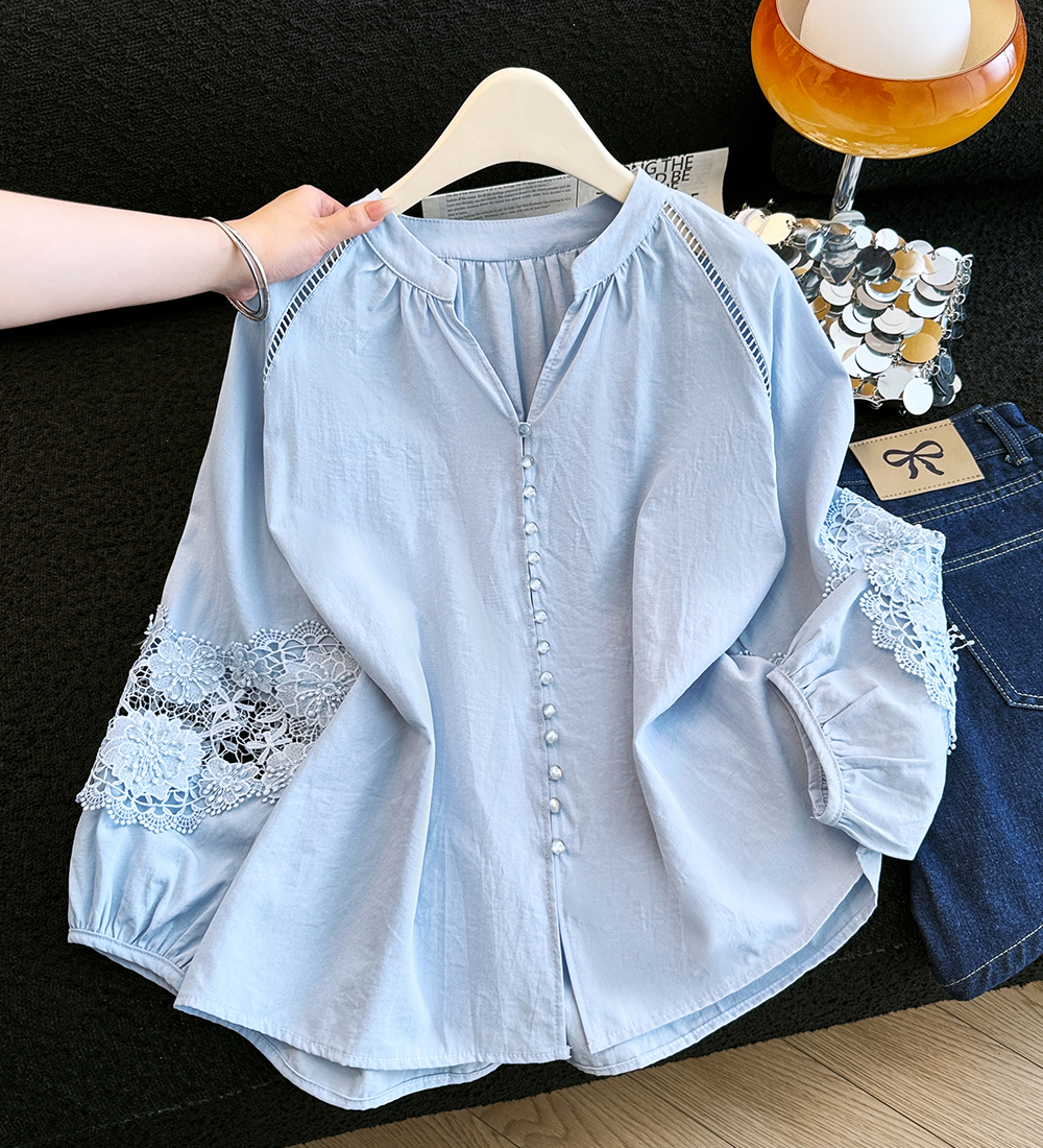 Sunscreen hollow tops long sleeve shirt for women