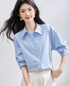 Short sleeve summer shirt profession tops for women