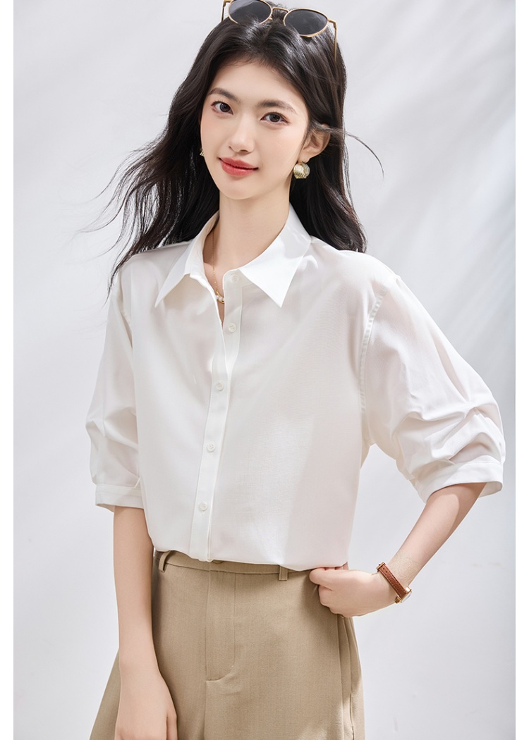 Short sleeve summer shirt profession tops for women