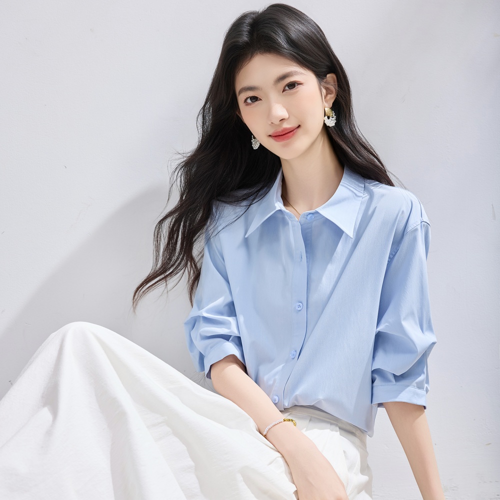 Short sleeve summer shirt profession tops for women